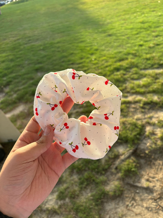 Cherry Hand Sewn Scrunchie