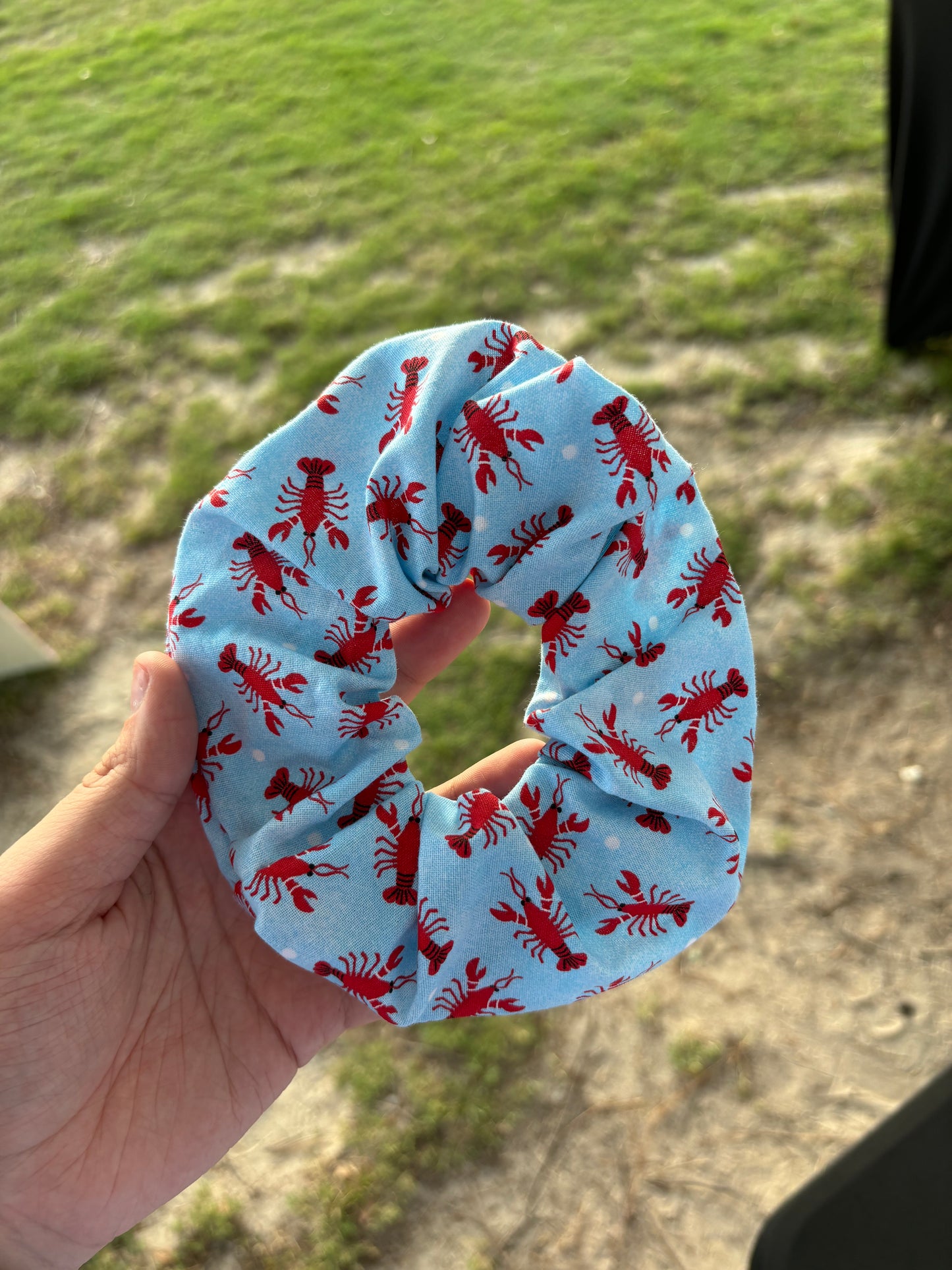 Lobster Hand Sewn Scrunchie