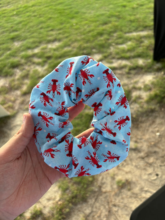 Lobster Hand Sewn Scrunchie