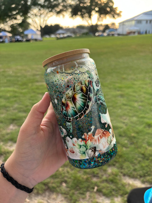 Sea Turtle Glass Snowglobe 16oz
